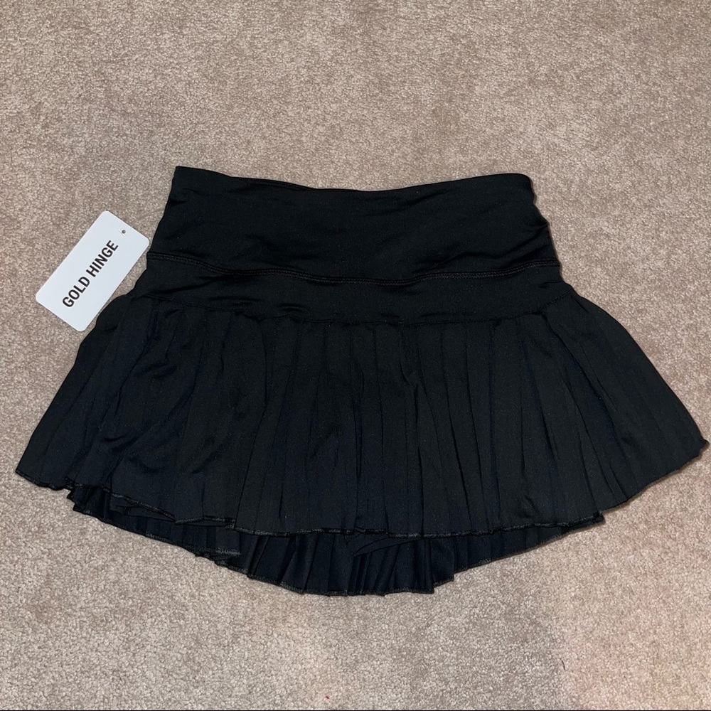 Black Gold Hinge Tennis Skirt